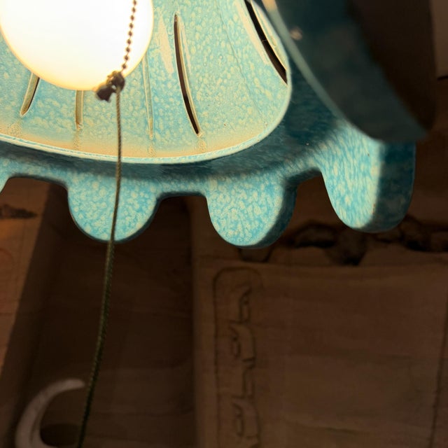 Italian Striped Ceramic Pendant Chandeliers Rimini Blue Bitossi Era For Sale - Image 9 of 18