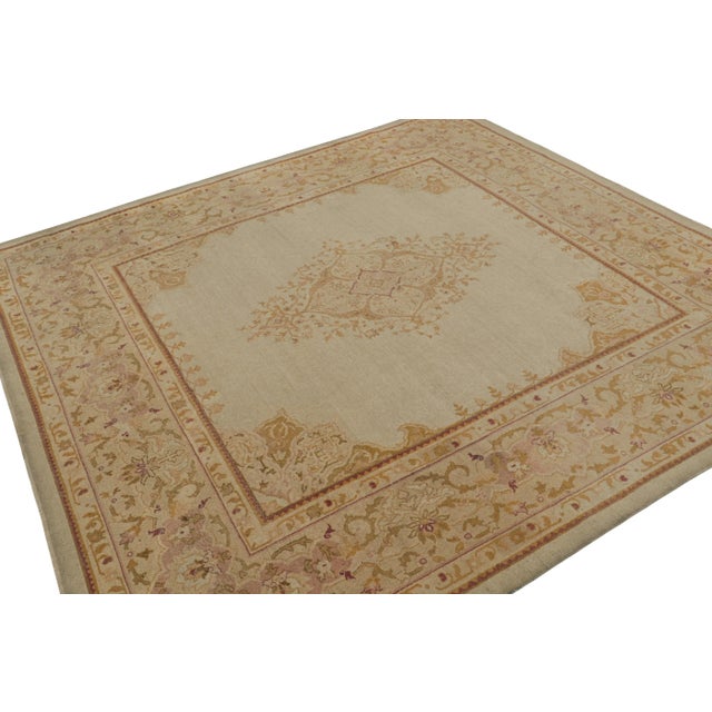Rug & Kilim Antique Amritsar Square Rug With Medallion and Floral Patterns From Rug & Kilim For Sale - Image 4 of 7