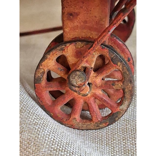 Large Vintage 21" Cast Iron 3-Horse Fire Pumper Wagon Toy - Utexiqual / Kenton Style For Sale - Image 12 of 18