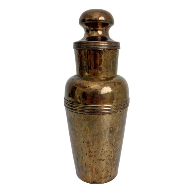 Art Deco Cocktail Shaker, Unlacquered Brass For Sale