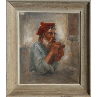 Gaetano Esposito (After), Painter With a Pipe, Oil on Canvas For Sale