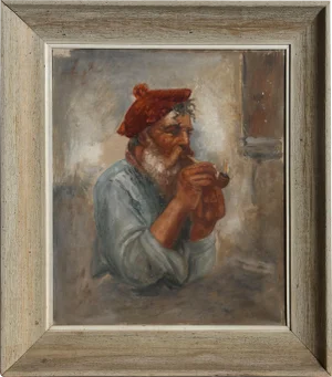 Gaetano Esposito (After), Painter With a Pipe, Oil on Canvas
