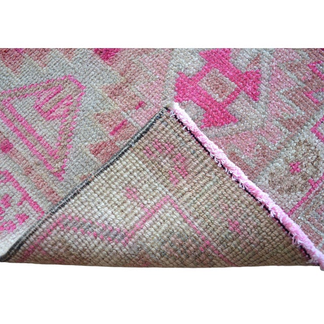 1970s Hand-Knotted Turkish Runner Rug Tribal Narrow Long Runner - Sun Faded Shaved Pile - 2′2″ × 13′ For Sale - Image 13 of 13