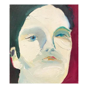 'Woman in Jade and Blue', 1980s American School