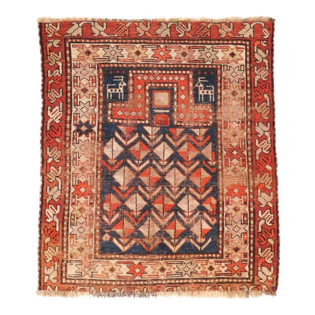 Antique Caucasian Rug. 3'3"x 3'9" For Sale