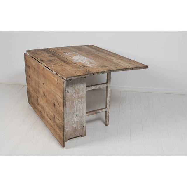 Antique Swedish Country Table with Drop Leaf For Sale - Image 9 of 10