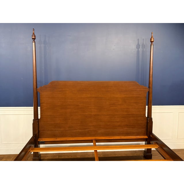 Traditional Mahogany King Size Pencil Post Bed by Leighton Hall - Showroom Sample For Sale In Atlanta - Image 6 of 10
