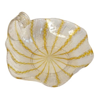 Vintage Venetian Murano Latticino Candy Dish For Sale
