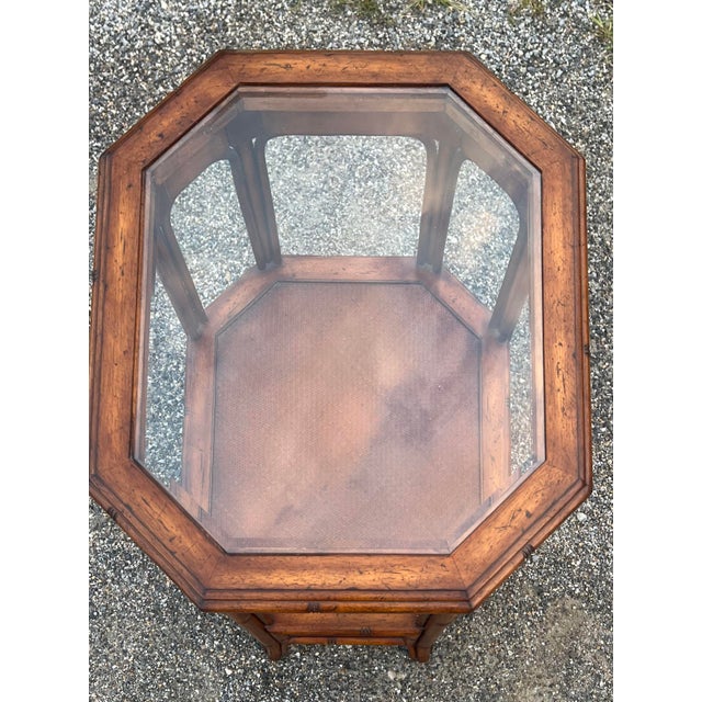 Ornamental & Decorative Materials Palm Beach Regency Faux Bamboo Side Tables - A Pair For Sale - Image 7 of 12