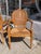 1980s Faux Bois Arm Dining Chairs With Cain Backs and Rush Seats- A Pair For Sale - Image 5 of 9