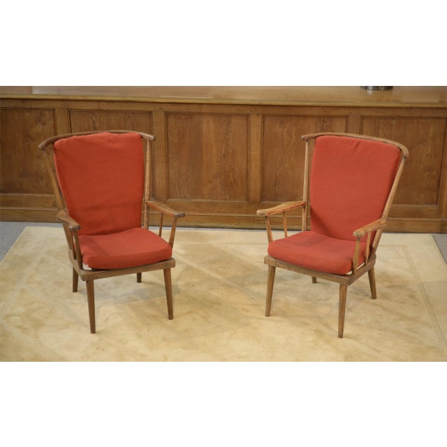Vintage Fan-Shaped Armchairs from Baumann, 1960s, Set of 2 For Sale - Image 4 of 7