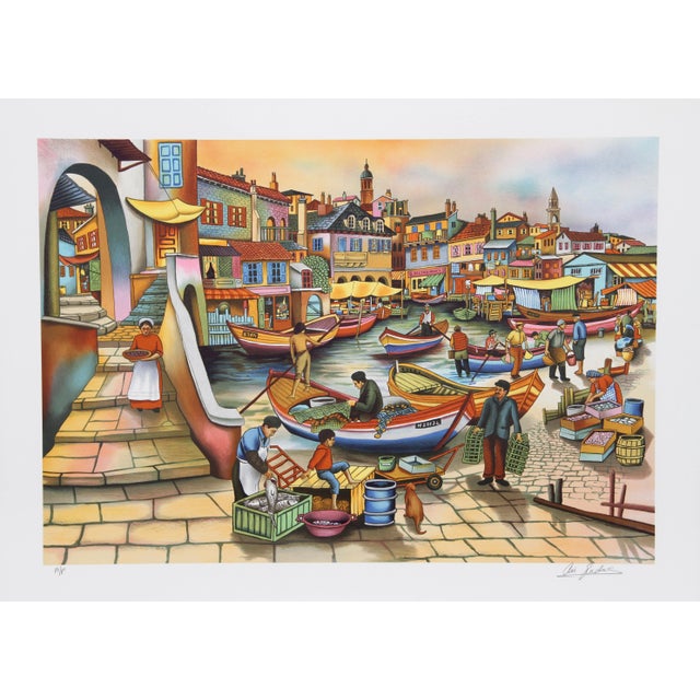 Ari Gradus, Bringing in the Catch, Lithograph For Sale