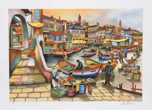 Ari Gradus, Bringing in the Catch, Lithograph