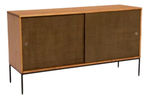 Paul McCobb Winchendon Furniture Planner Group Grasscloth Iron Base Credenza Unmarked Mid Century