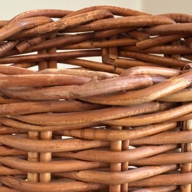 Late-20th Century Natural Wicker Planter Basket For Sale - Image 10 of 15