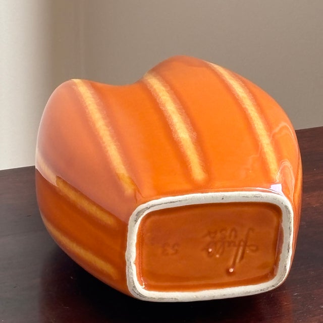 1950s Hull Pottery Striped Persimmon Vase For Sale - Image 10 of 18