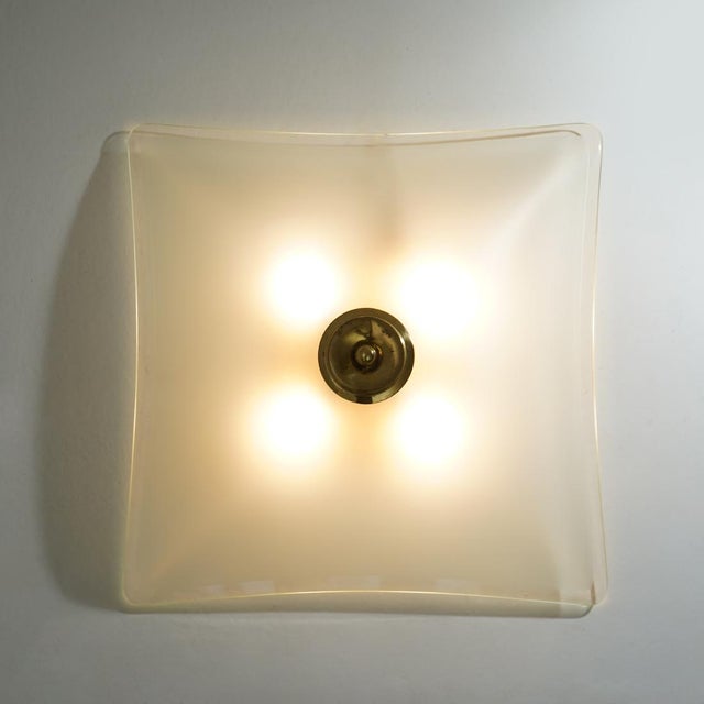 Ceiling Lamp in Satin Glass and Brass by Kazuhide Takahama for Sirrah, 1970s For Sale - Image 6 of 13