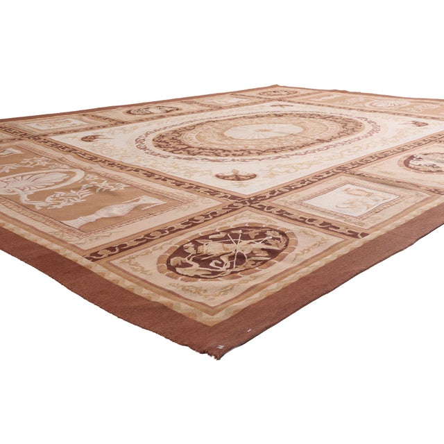 79478 Vintage Chinese Aubusson Rug, 09'00 x 12'01. The Gilded Court: A Vintage Chinese Aubusson Masterpiece of Louis XVI...