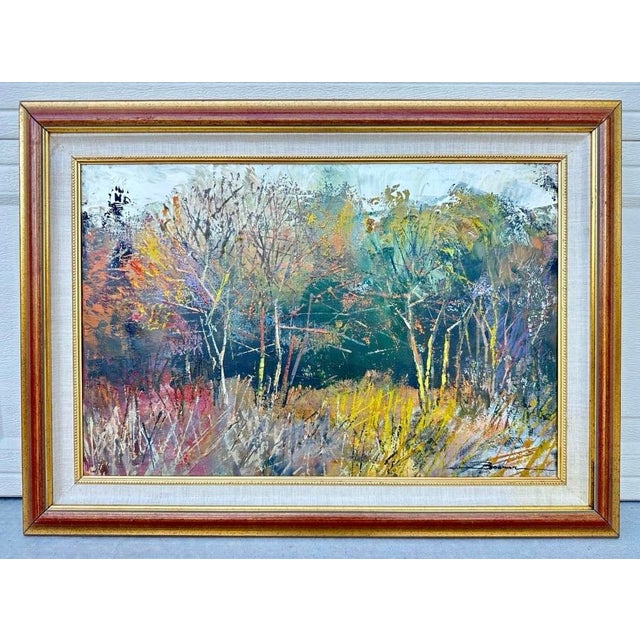 Mykola Bodnar – Autumn Forest Landscape (Original Oil Painting) Framed Size: 25" x 25" | Artwork Size: 23 3/4" x 23 3/4" |...