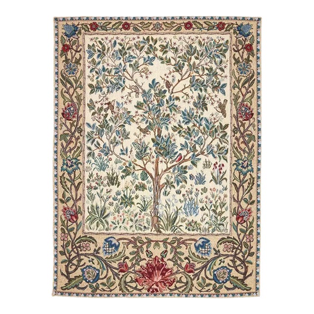 The Garden Cream Loom Woven Tapestry - 107 X 66 Cm (3'6" X 2'2") - Requires Rod Size 2 For Sale