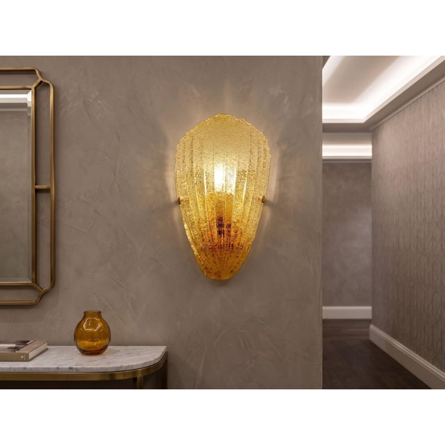 1970s Murano Glass Wall Lamp in Dew Glass from Barovier & Toso, 1970s For Sale - Image 5 of 6