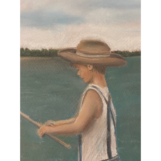 Late 20th Century Coastal Oil Pastel, Signed and Dated For Sale - Image 12 of 15