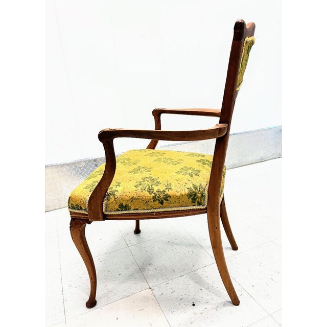 Antique Rococo Revival Salon Chairs — Matching Armchair and Side Chair, Circa 1900 For Sale - Image 4 of 18