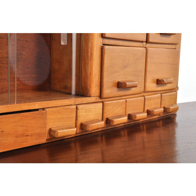 Small Beech Chest of Drawers with Display Case, 1930s For Sale - Image 3 of 11