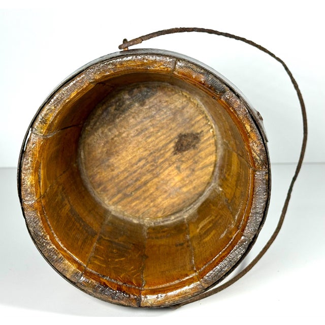 Wood Antique Fahnestock Paint Bucket: 19th Century Pittsburgh, Pennsylvania For Sale - Image 7 of 10