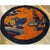 Art Deco 1920s Orange Scene Pictorial Antique Oval Chinese Art Deco Round Rug For Sale - Image 3 of 4