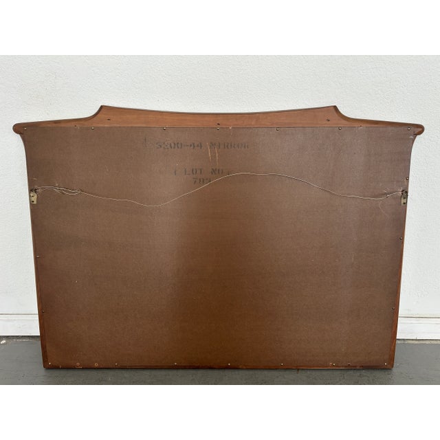Wood Vintage White Pine Furniture Wall Mirror For Sale - Image 7 of 9