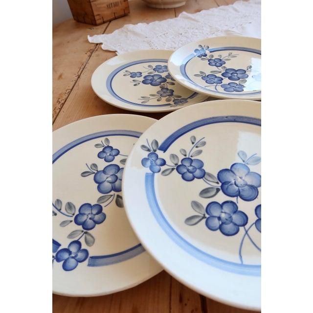 Vintage Earthenware Dessert Plates with Nancay Pattern from Gien, 1960s, Set of 6 For Sale - Image 6 of 7