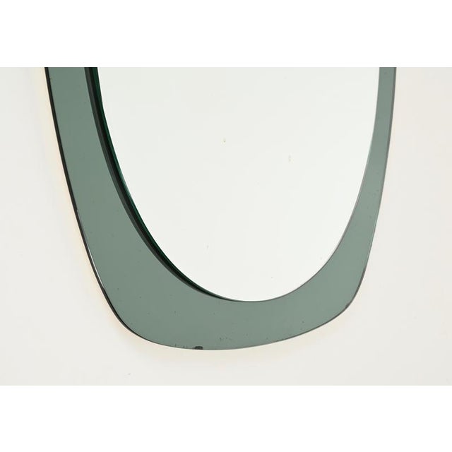 Gold Vintage Italian Oval Sage Green Beveled Mirror from Cristal Art, 1960s For Sale - Image 8 of 12