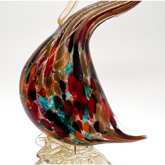 20th C. Italian Murano Multicolor Blown Glass Swan Figurines – A Pair – Venetian / Romantic For Sale In Houston - Image 6 of 12