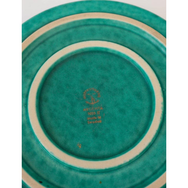 Ceramic Art Deco Swedish Grace Argenta Plate by Wilhelm Kåge for Gustavsberg, Sweden, 1930s For Sale - Image 7 of 11