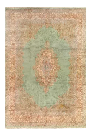 1940s Pasargad Light Green Fine Persian Hand Knotted Kerman Rug- 11′9″ × 17′1″