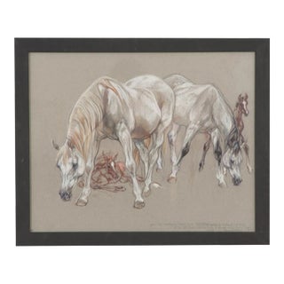 20th Century Show Horse Drawing by Leslie Charlotte Benenson For Sale