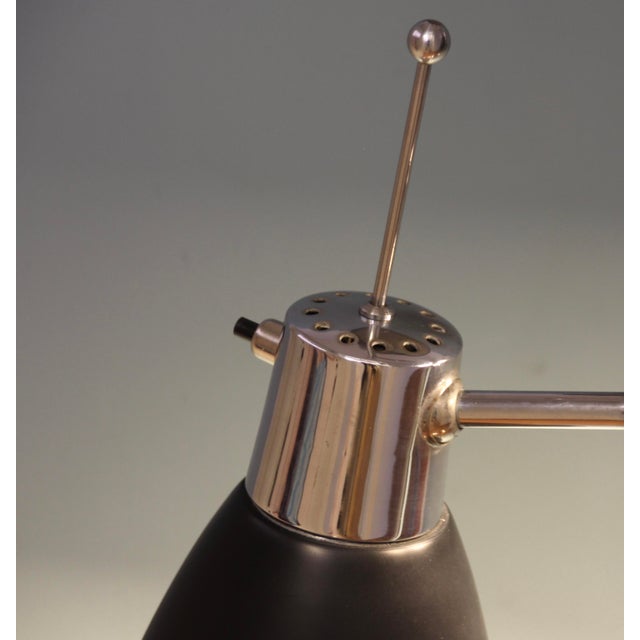 Black French Three-Light Floor Lamp by Étienne Fermigier for Monix, 1970s For Sale - Image 8 of 15