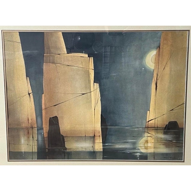 Bucks County PA Artist Mary Blackey (1931 - ) Original Custom Framed Watercolor 33x40 Superb, like new condition. Well-...