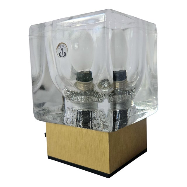 Mid-Century Modern Ice Cube Glass Table Lamp from Peill & Putzler, Germany, 1970s For Sale