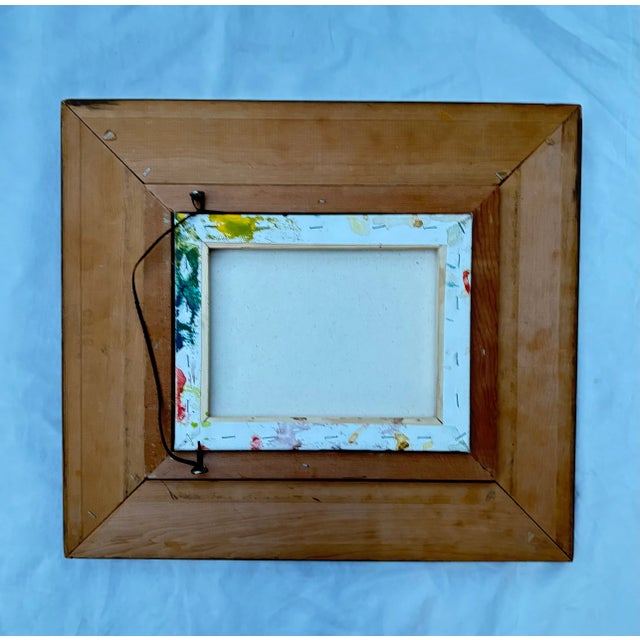 Late 20th Century Post Modern Still Life, "Apple" Oil on Canvas With Carved Wood Frame For Sale - Image 5 of 7