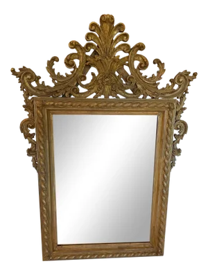 Vintage Italian Carved Giltwood Mirror