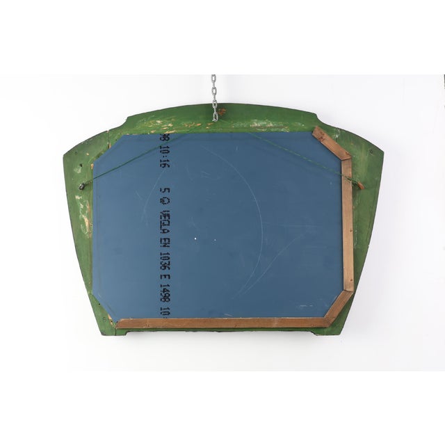 Arts & Crafts Mirror in Green Metal with Glass Decoration, France, 1890s For Sale - Image 10 of 11