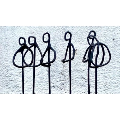Contemporary Signed Abstract Iron Figural Sculpture "The Gathering" by Acs For Sale - Image 9 of 12
