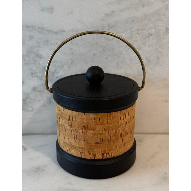 Kraftware Vintage Mid Century Kraftware Cork Ice Bucket For Sale - Image 4 of 11
