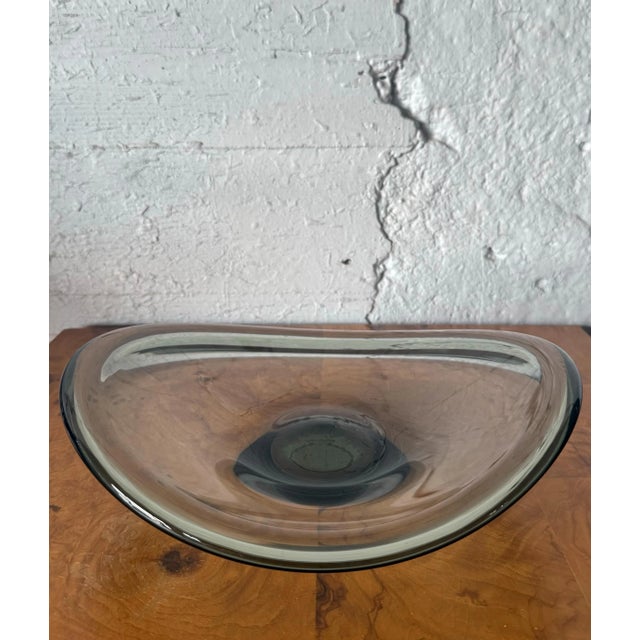 This stunning vintage art glass dish is a beautiful example of the renowned glassmaker Per Lutkin for Holmegaard. Produced...