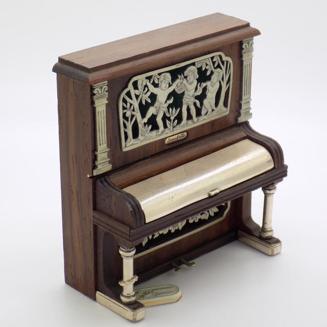 Vintage Italian Silver and Wood Silversmith Piano Figurine by Sacchetti, Tuscany, 1980s For Sale - Image 3 of 15