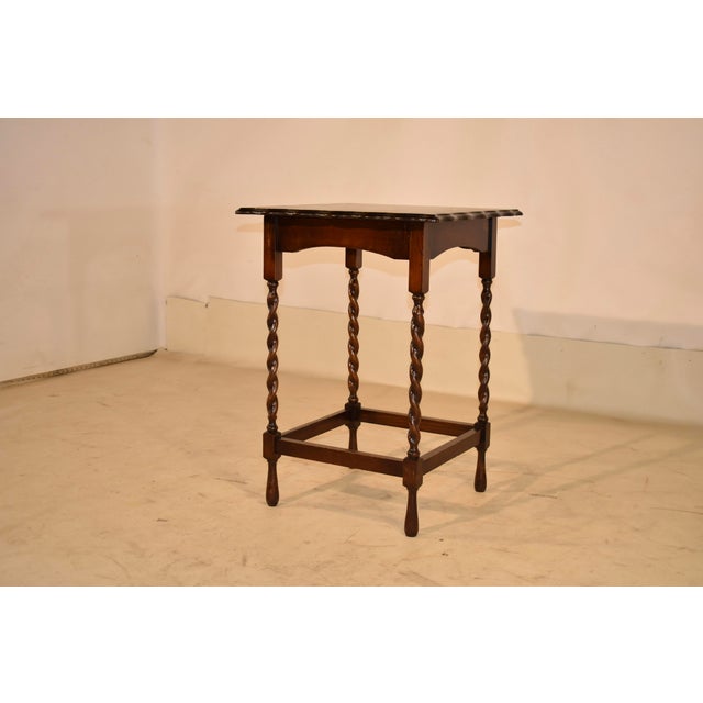 English Circa 1900 Edwardian Oak Side Table From England For Sale - Image 3 of 7