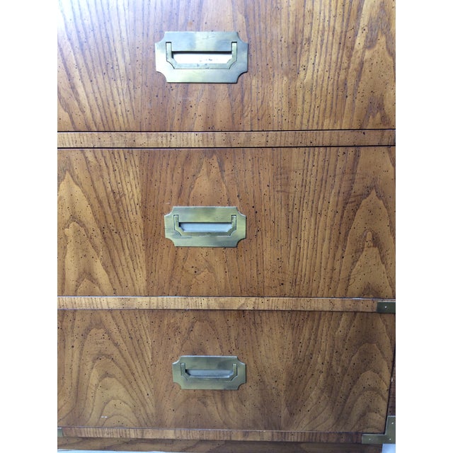 Mid Century Campaign Style Writing Desk With Shelving Unit For Sale - Image 13 of 18
