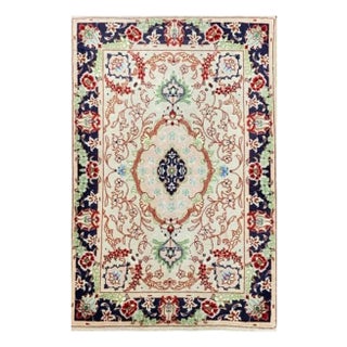 1990s Handwoven Persian Tabriz Masterpiece Rug 2x3 For Sale